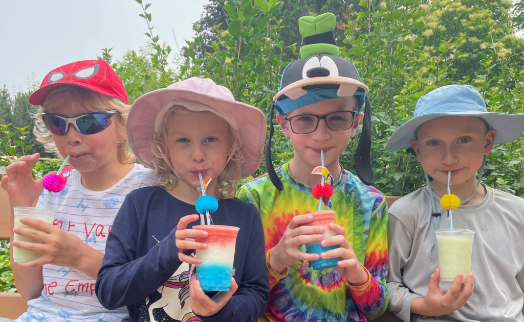 My children enjoy our new blended family tradition of getting ice cream on the first and last day of school each year.